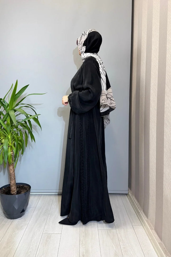 Misswhence Cupro İpek Elbise 39833 - Siyah - Görsel 2 