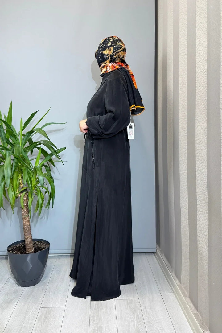 Miss Dalida Fermuarlı Beli Büzgülü Cupro Kap 2268329 - Siyah - Görsel 2 