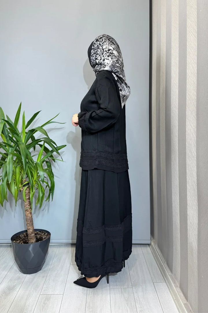 Misswhence Güpür Detaylı Takım 39010 - Siyah - Görsel 2 