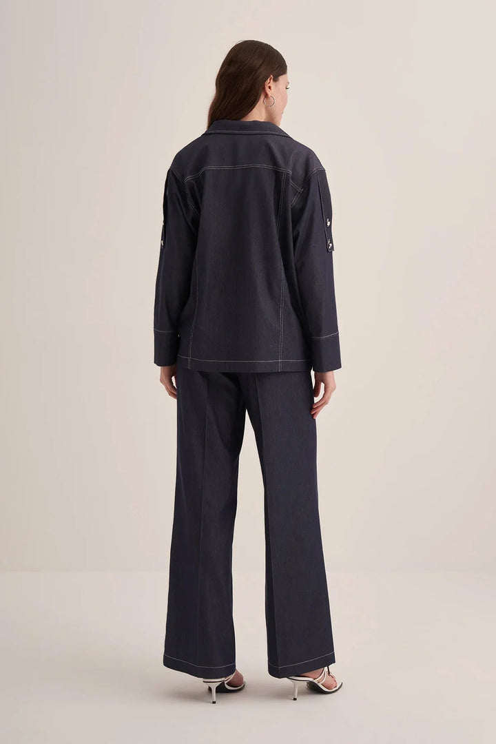 Clande Cep Detaylı Denim Ceket 2501-4011 - Mavi - Görsel 3