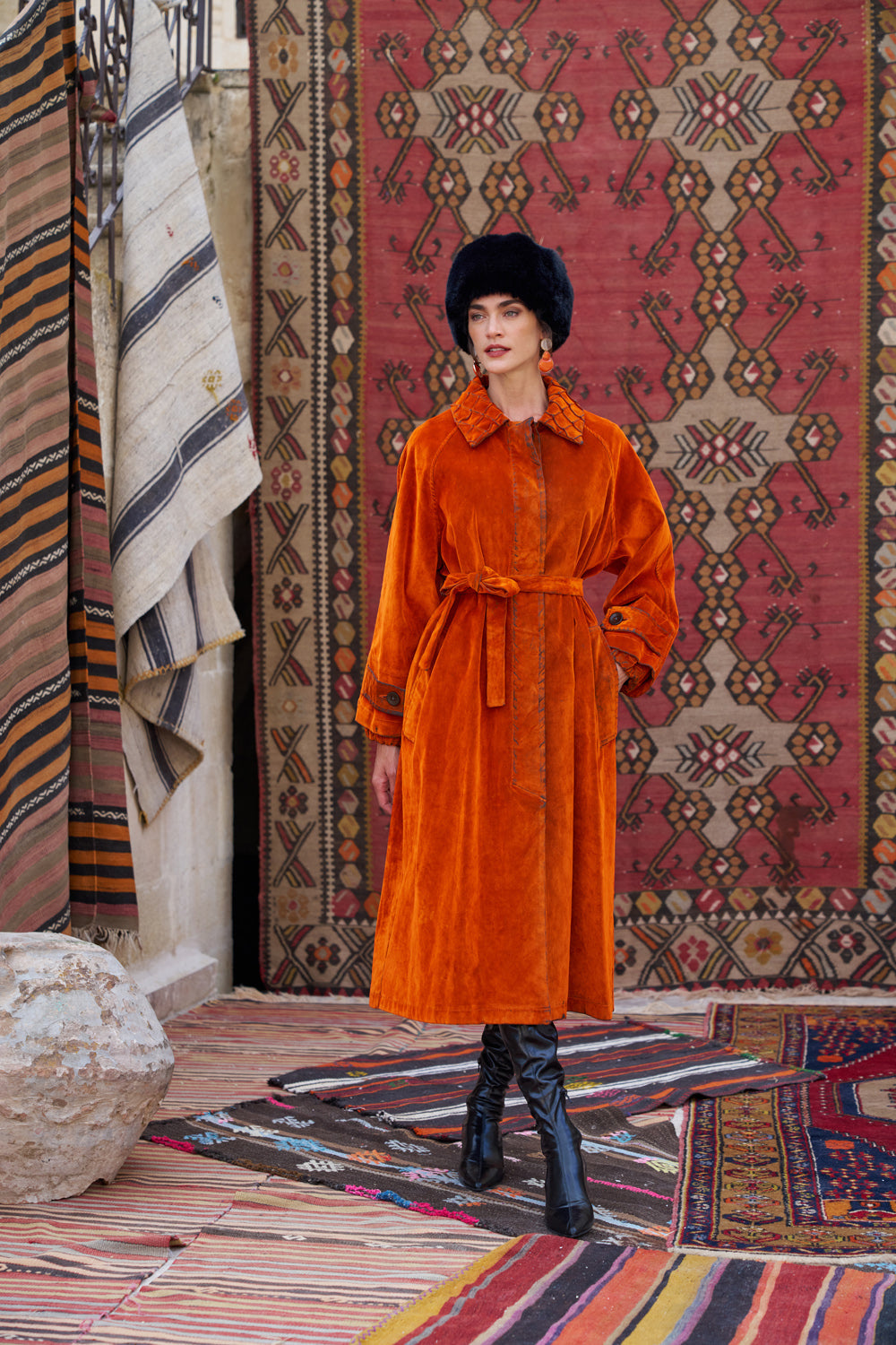 Misswhence Kadife Detaylı Kot Trenç 40500 - Görsel 3