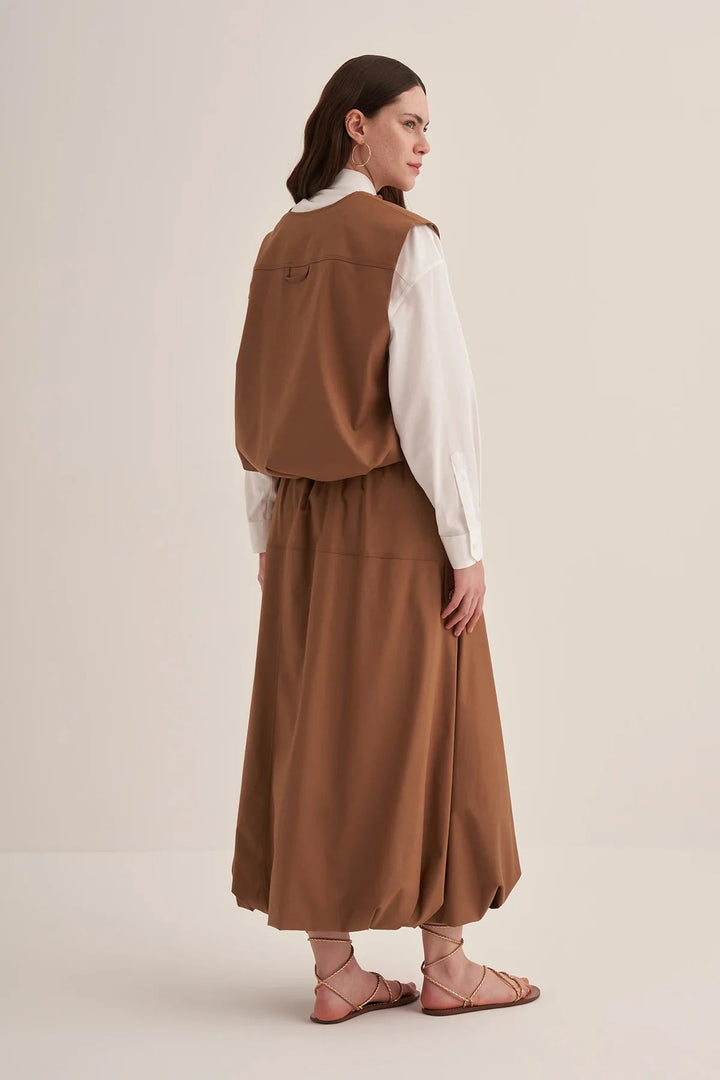 Clande Gabardin Yelekli Takım 2501-4007 - Taba - Görsel 4