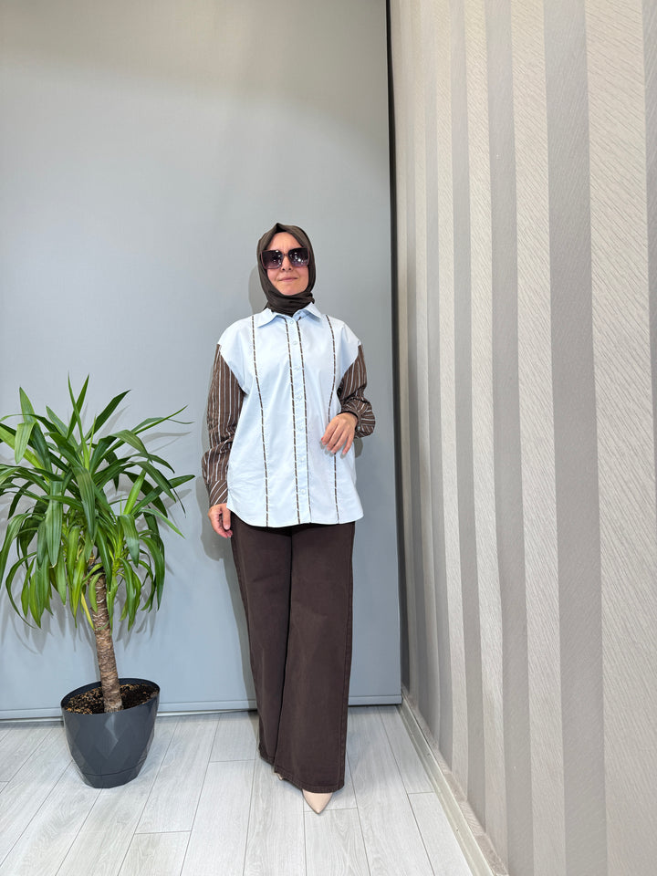 Clande Mavi Gömlek 2601-3035