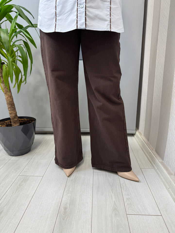 Clande kahve kot pantolon 2601-1022