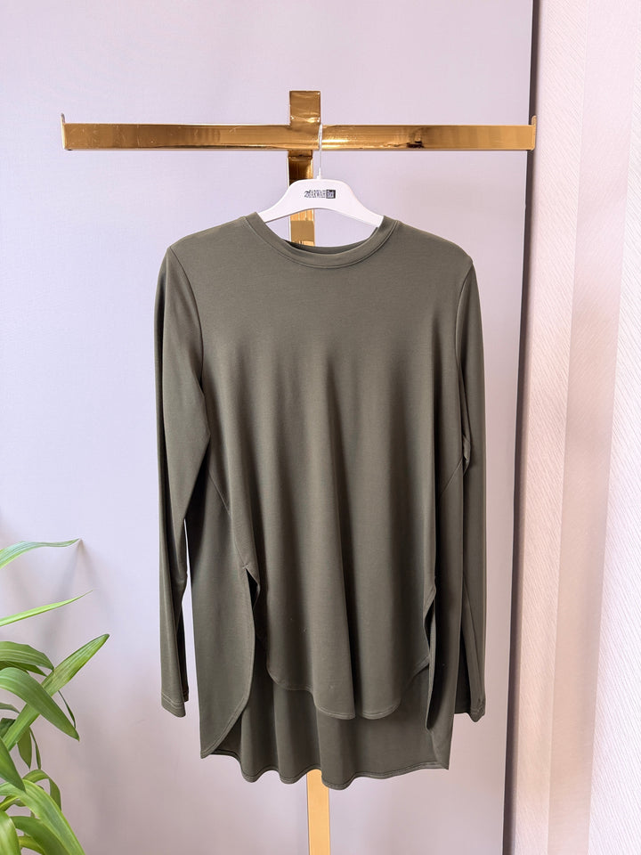 AlmarwahBlack Oval Kesimli Tunik 102269