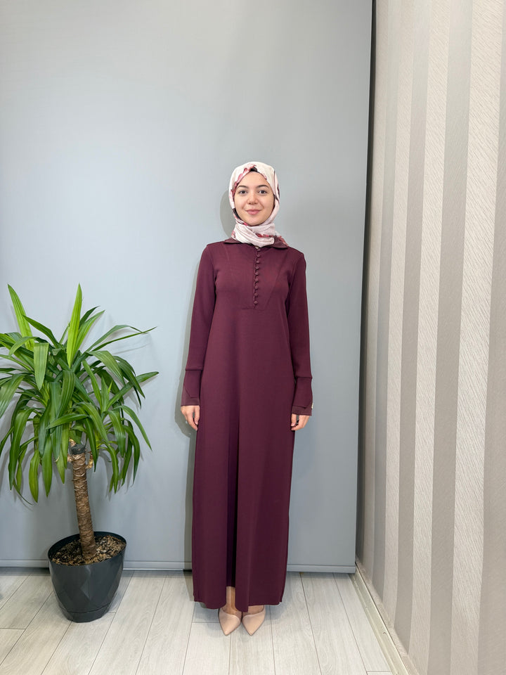 MissDalida Bilek Detaylı Düz Renk Triko Elbise - 3264004
