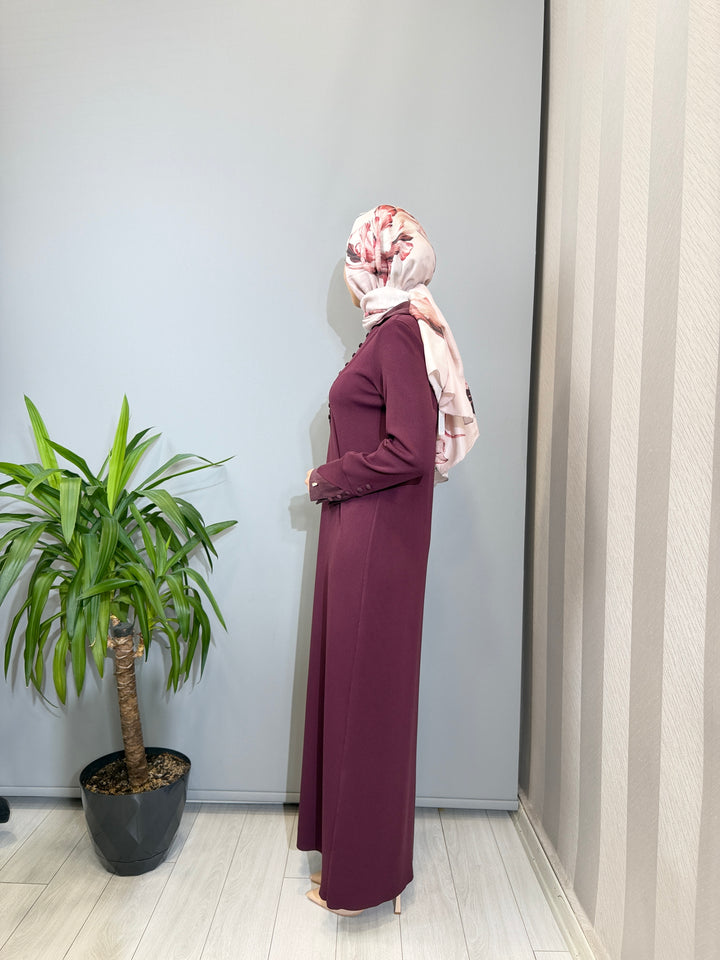 MissDalida Bilek Detaylı Düz Renk Triko Elbise - 3264004
