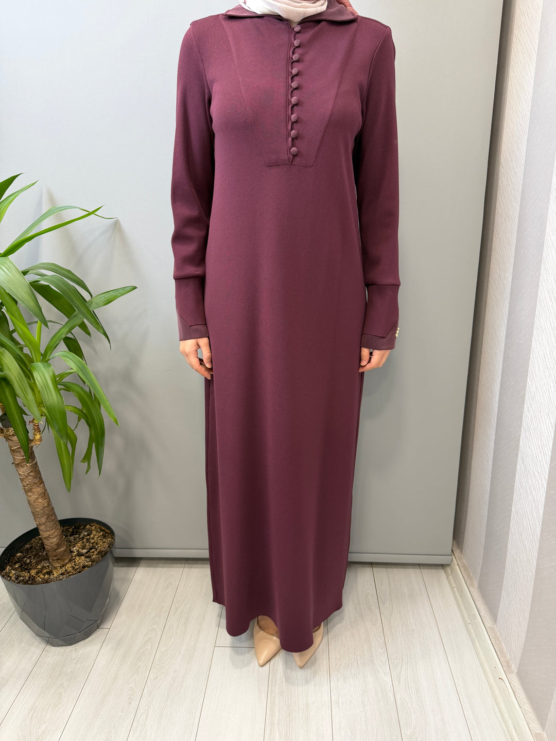 MissDalida Bilek Detaylı Düz Renk Triko Elbise - 3264004