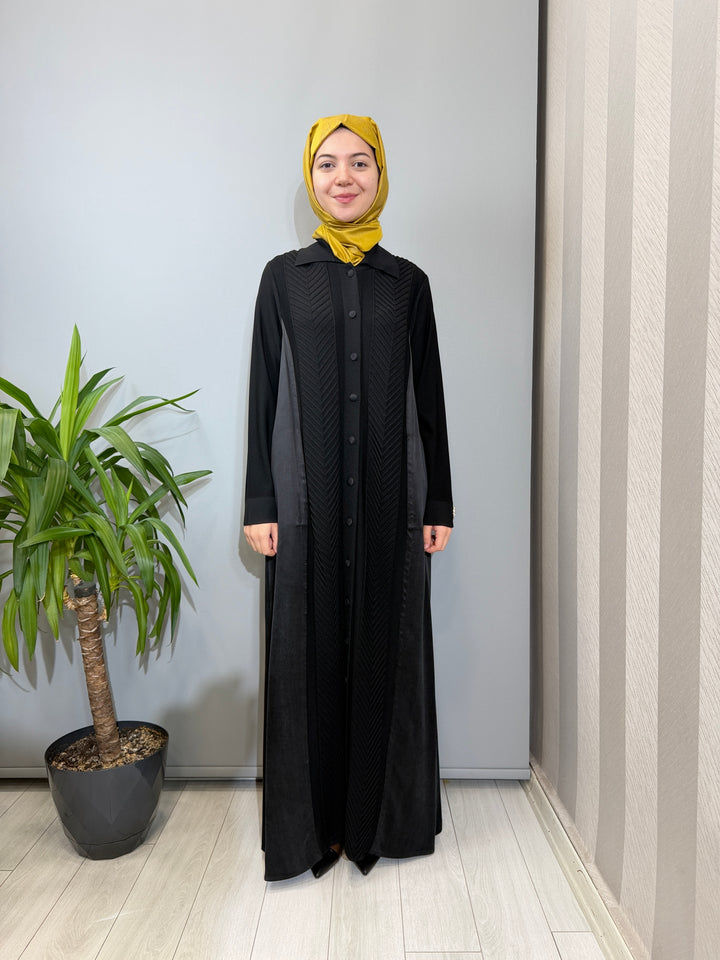 MissDalida Balıksırtı Desenli Gömlek Yaka Triko Hırka - 3269027