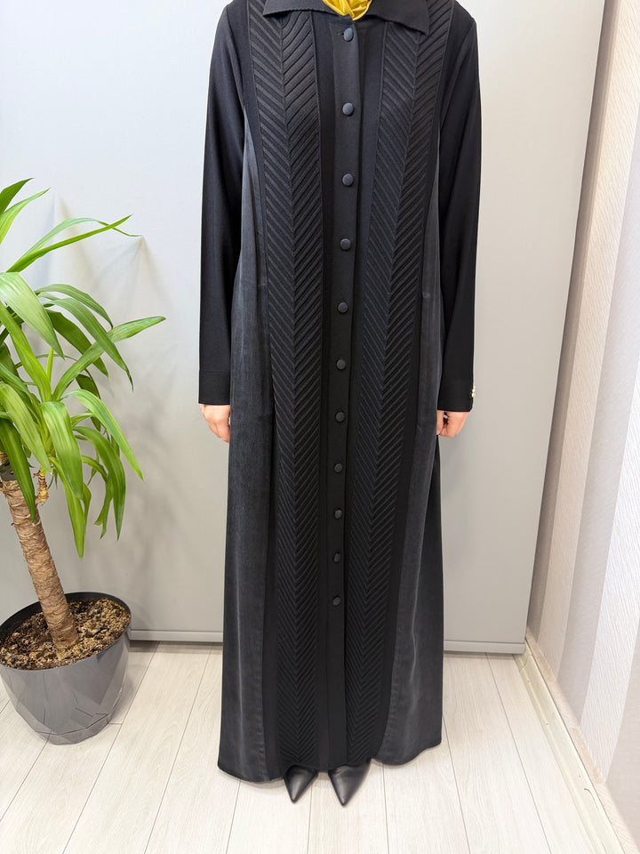 MissDalida Balıksırtı Desenli Gömlek Yaka Triko Hırka - 3269027