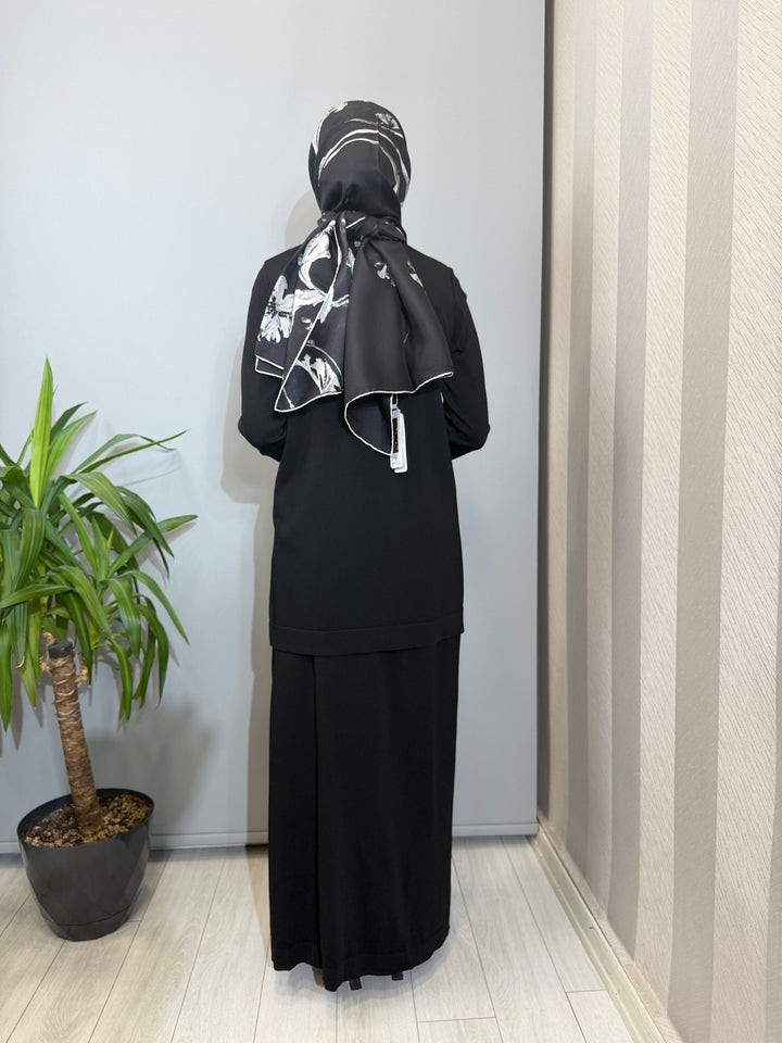MissDalida Kendinden Desenli Triko Tunik Etek Takım - 3266011(3262004)