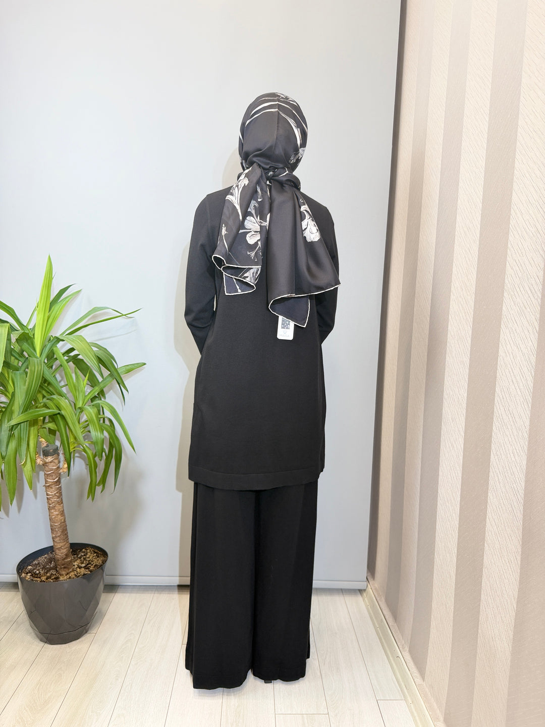 MissDalida Ekose Desenli Triko Tunik Bol Paça Touch Me Pantolon Takım 3266102(3267101)