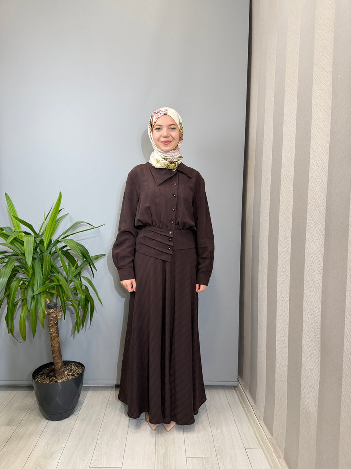 Clande Asimetrik Gömlek Etek Takım 2602-3013(2018)