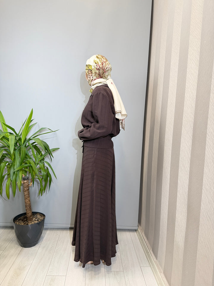 Clande Asimetrik Gömlek Etek Takım 2602-3013(2018)