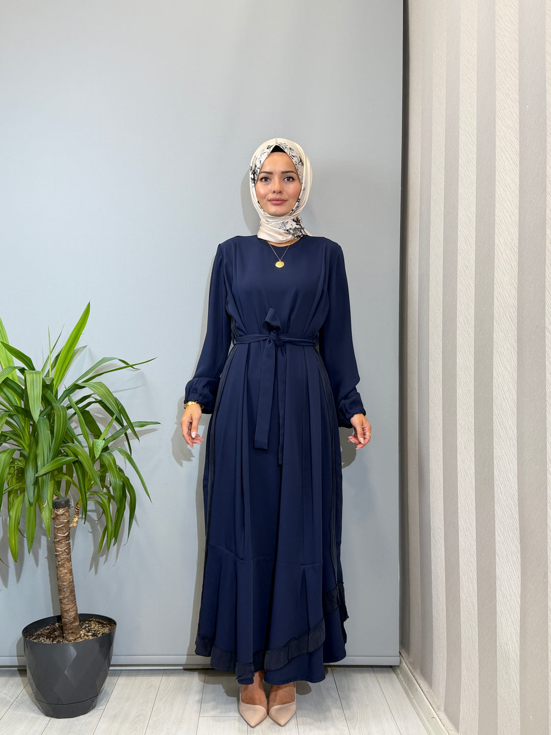 Misswhence Cupro İşlemeli Şifon Elbise 40813