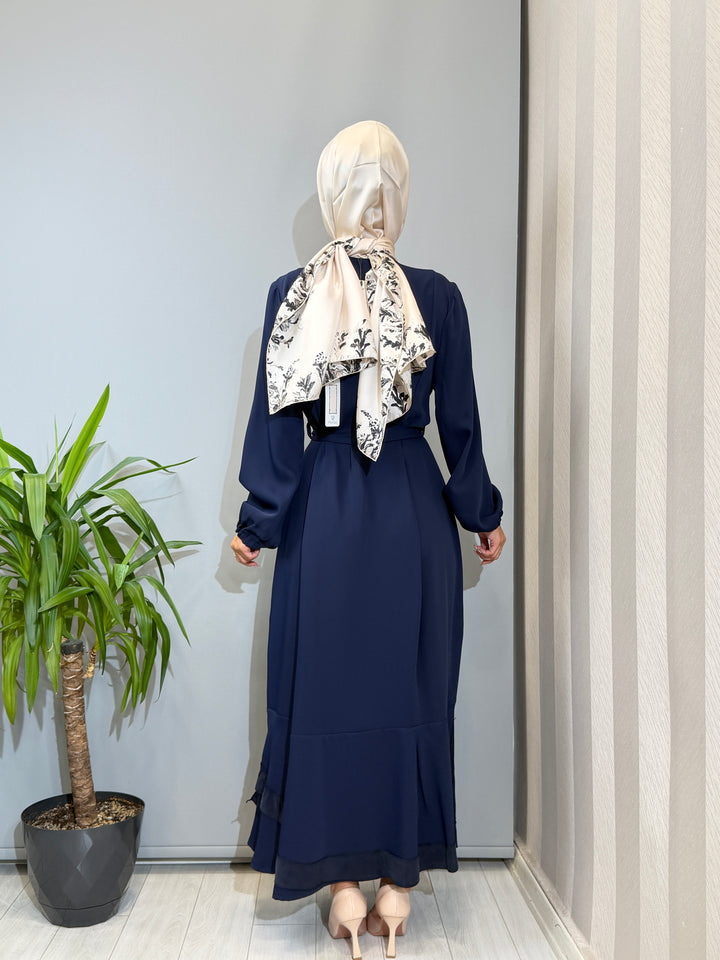 Misswhence Cupro İşlemeli Şifon Elbise 40813