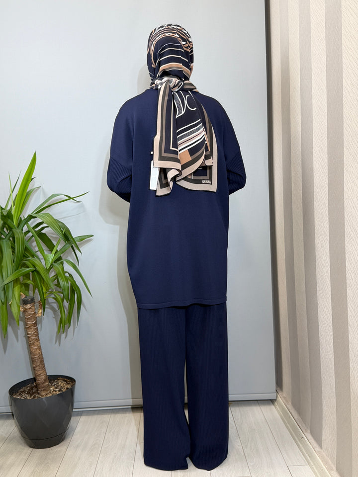 Valin Triko Düğme Detaylı Tunik Fitilli Pantolon 162994(162941)