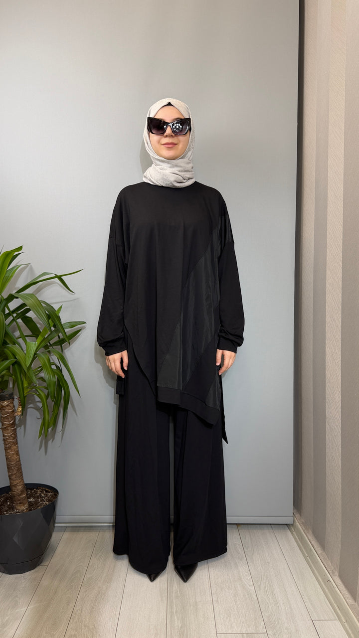 Almarwah Asimetrik Tunik Pantolon Takım 203112