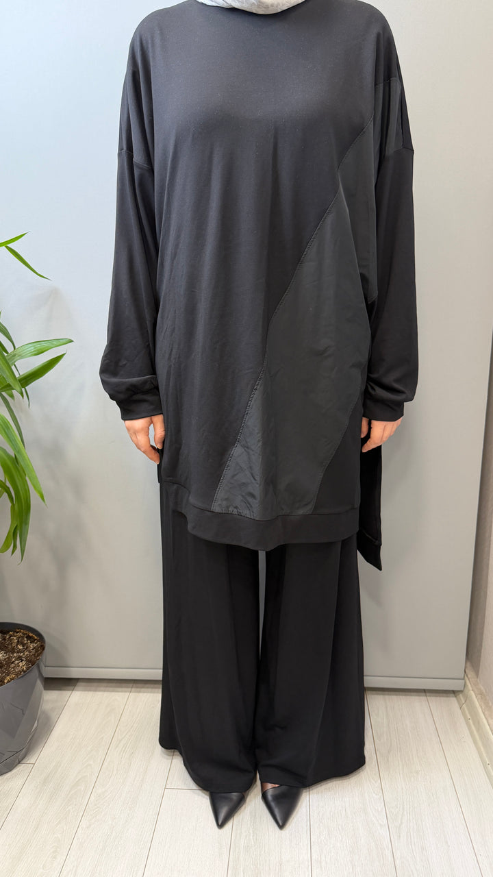 Almarwah Asimetrik Tunik Pantolon Takım 203112