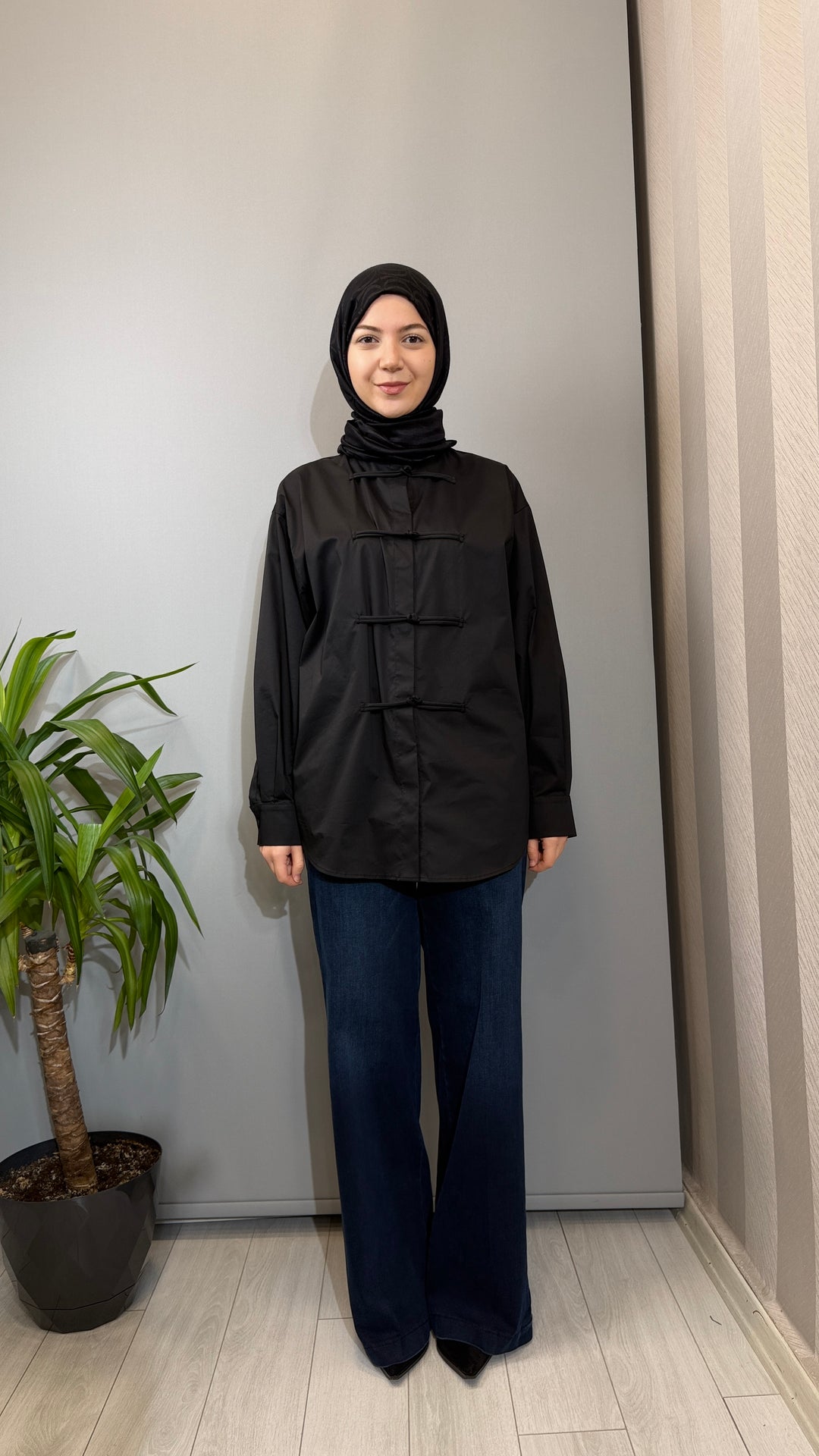 Clande Bağlama Detaylı Gömlek 2602-3049