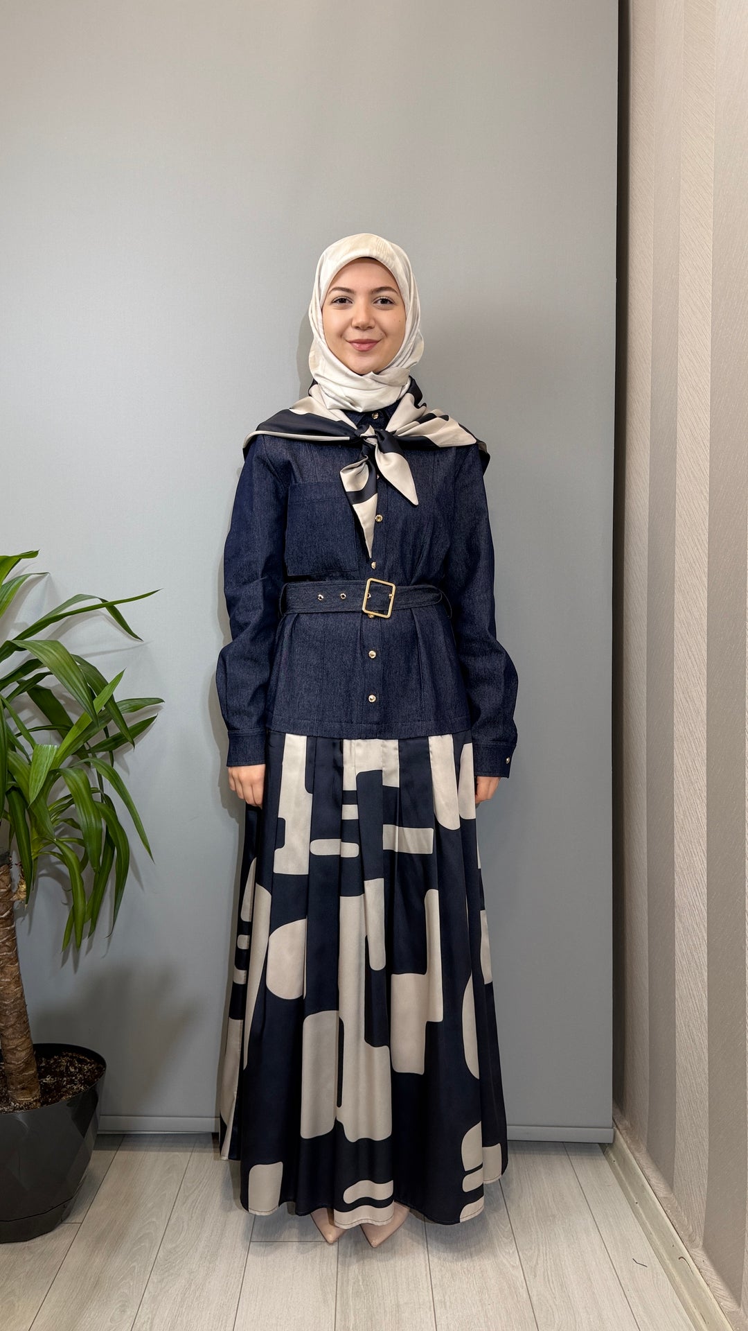 Clande Fularlı Elbise 2602-5036