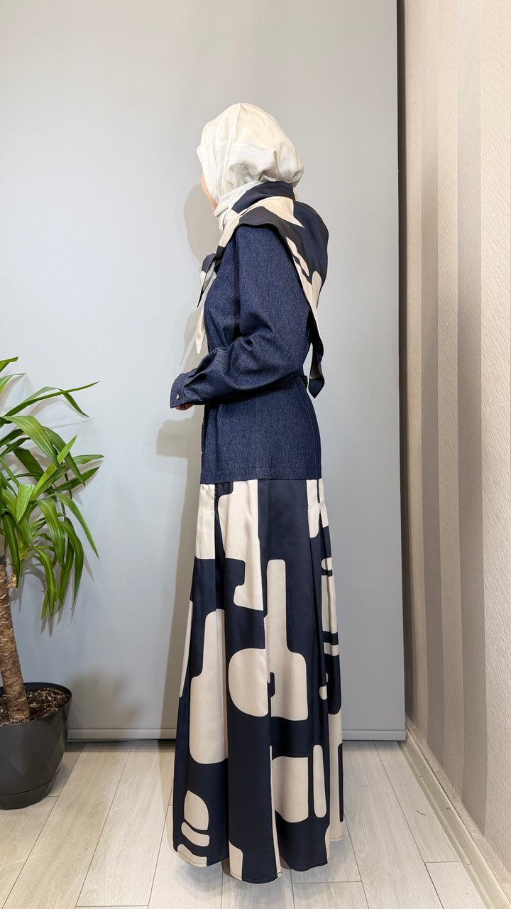 Clande Fularlı Elbise 2602-5036