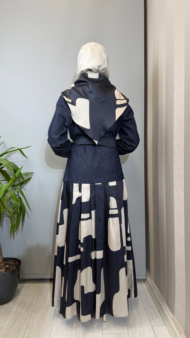 Clande Fularlı Elbise 2602-5036
