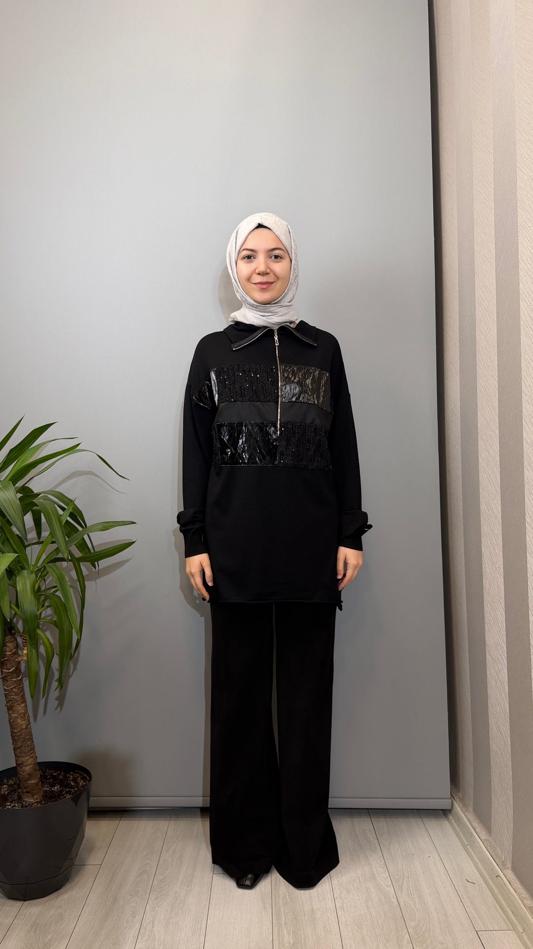 Misswhence Triko Patchwork Tunik 38001