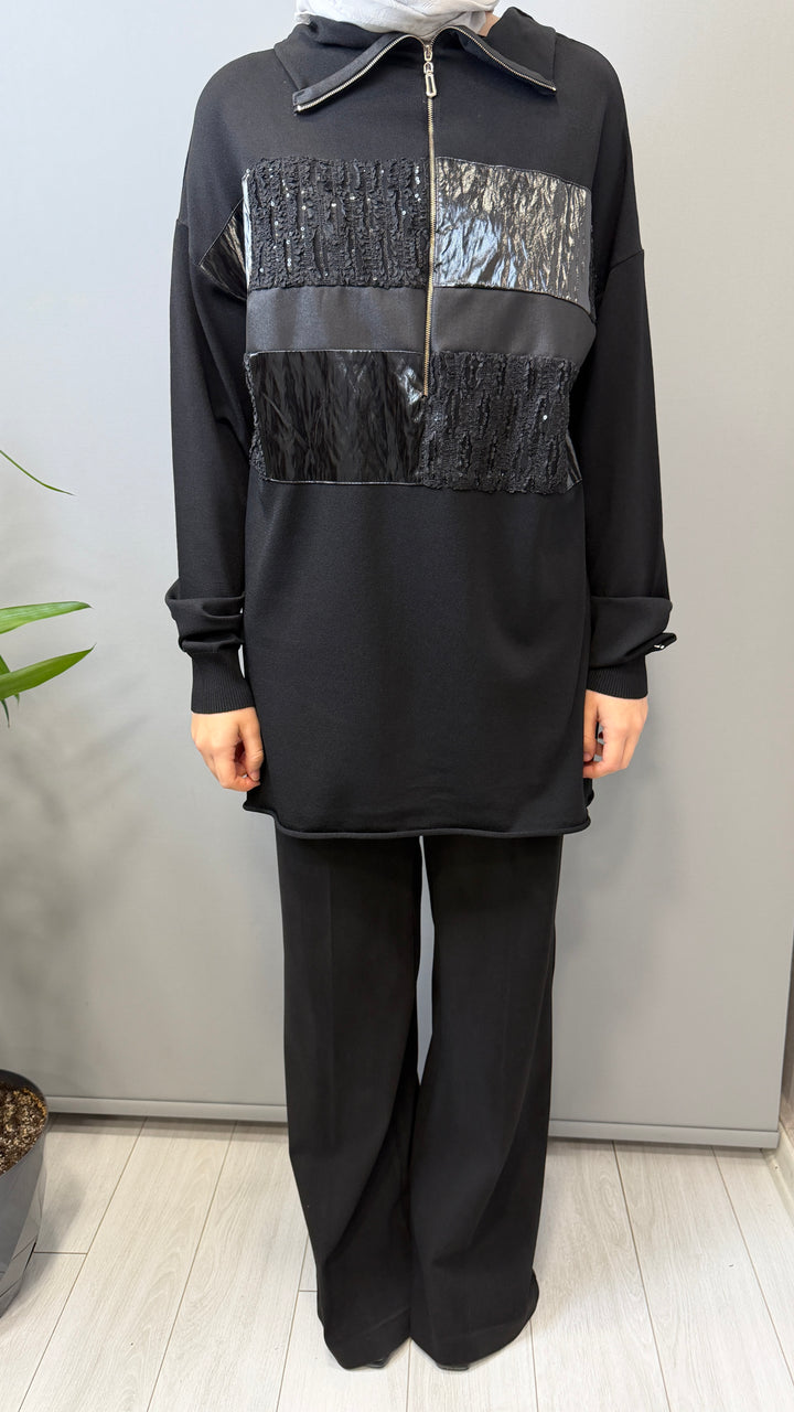 Misswhence Triko Patchwork Tunik 38001