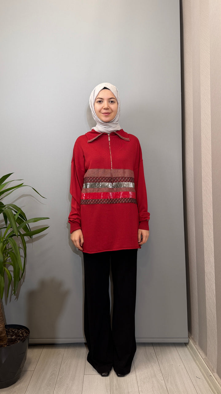 Misswhence Triko Patchwork Tunik 38001
