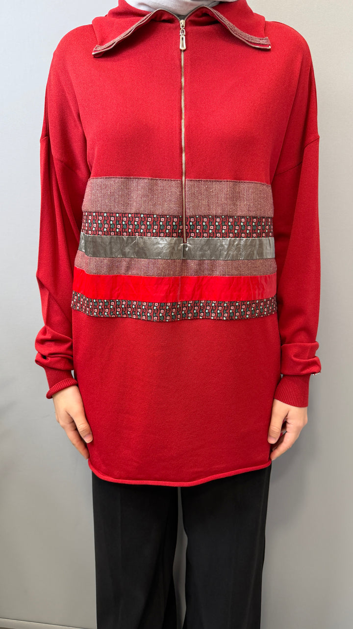 Misswhence Triko Patchwork Tunik 38001