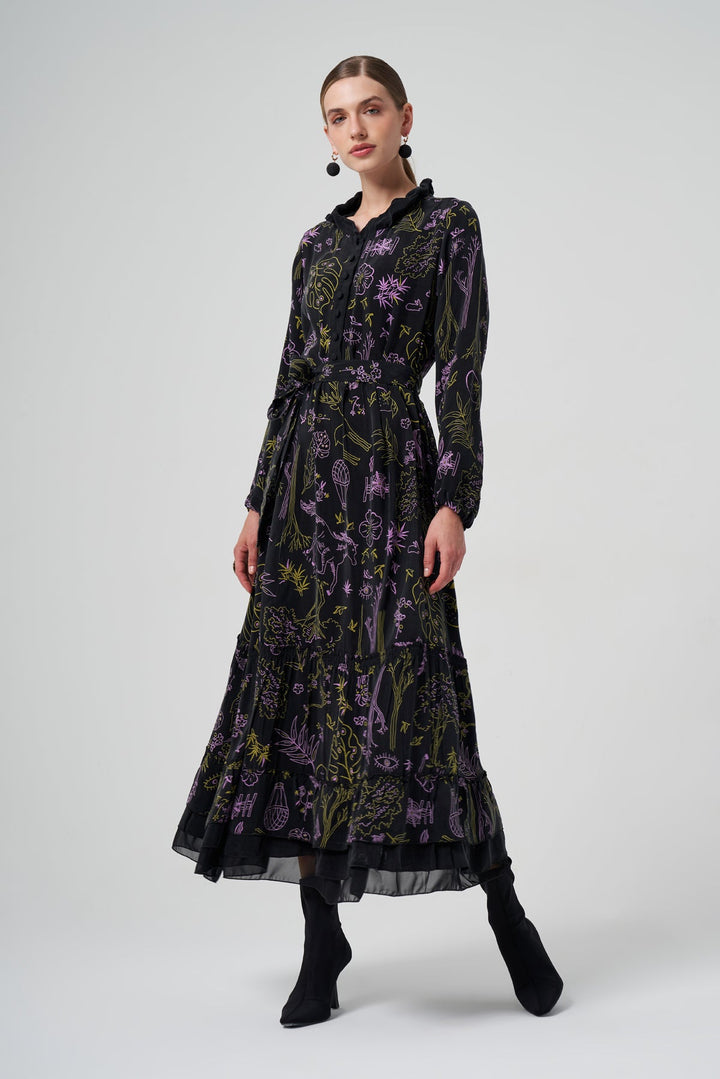 Misswhence Desenli Cupro Elbise 35846 - Görsel 8