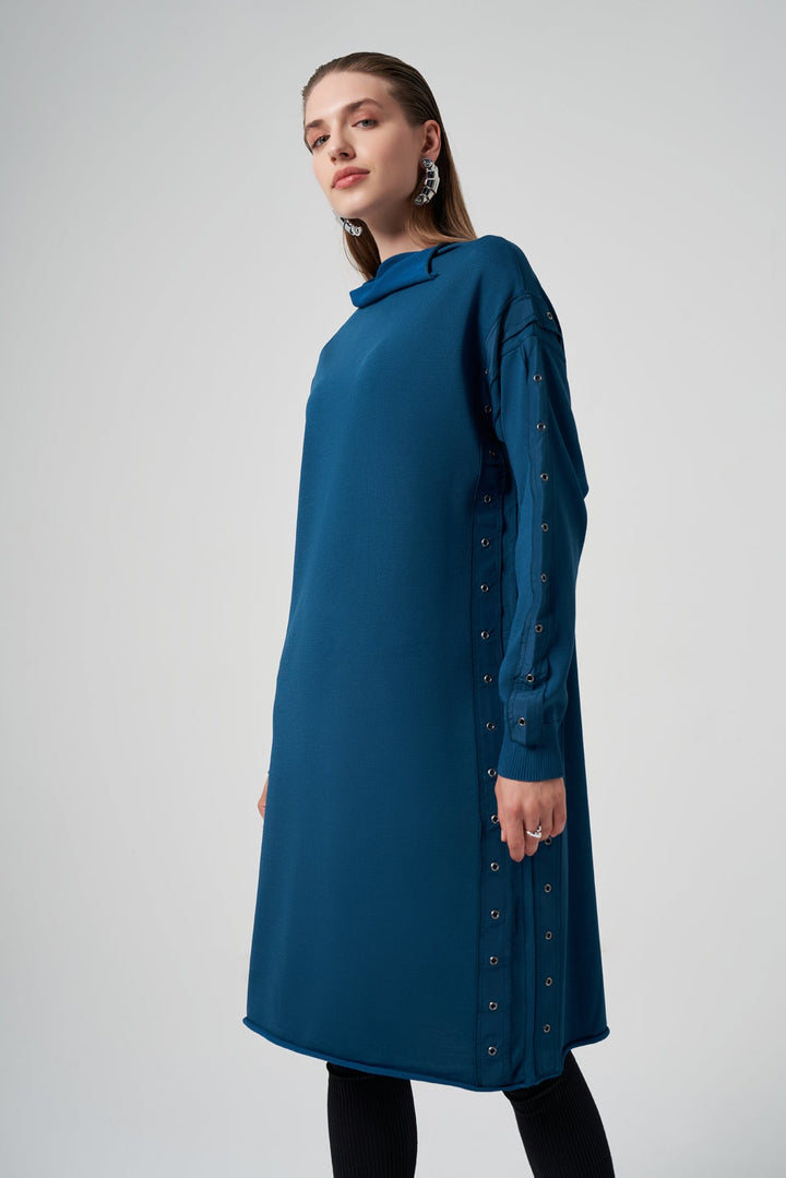 Misswhence Triko Tunik 34021 - Petrol Mavisi - Görsel 2 
