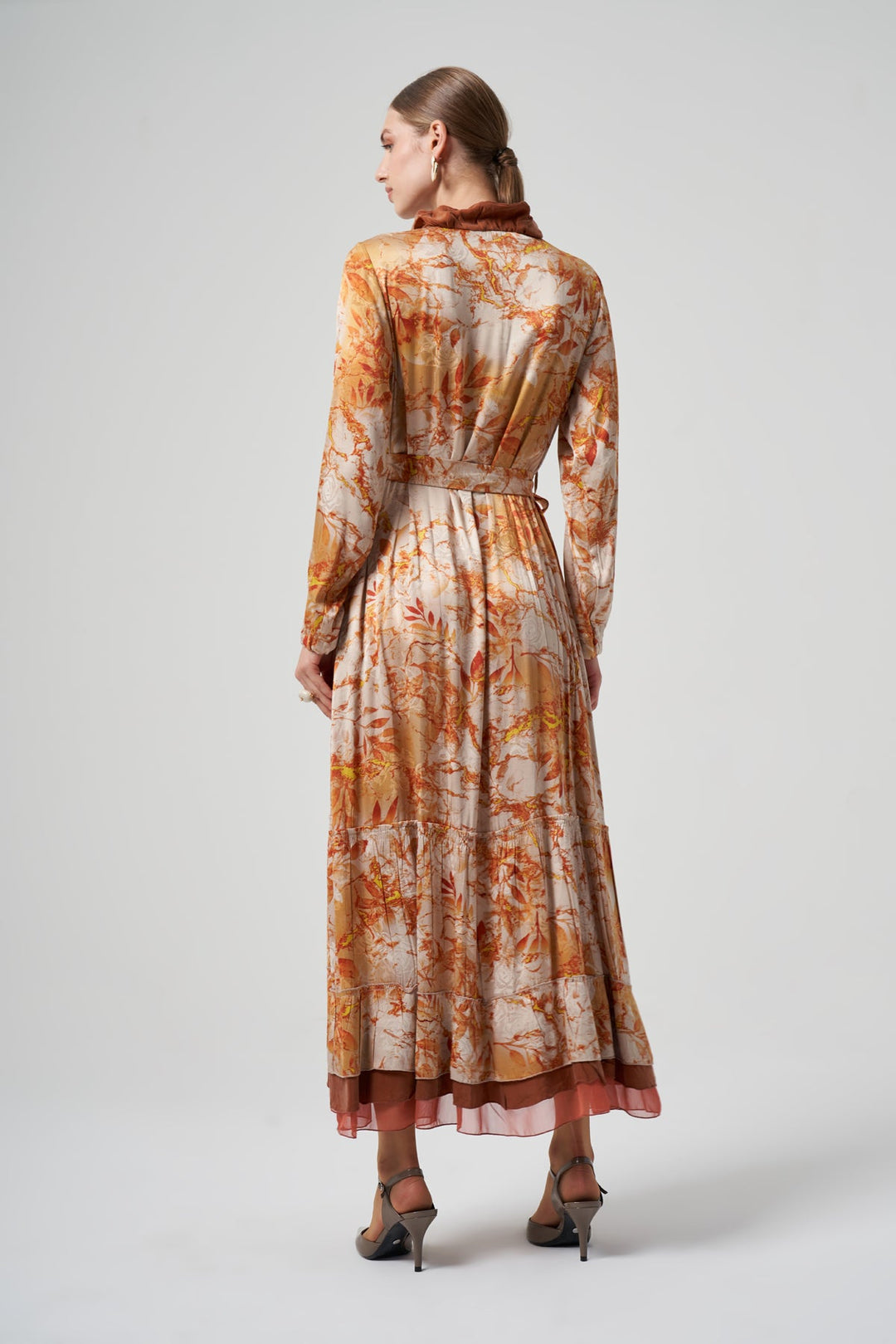 Misswhence Desenli Cupro Elbise 35846 - Görsel 14