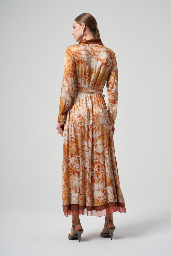 Misswhence Desenli Cupro Elbise 35846 - Görsel 14