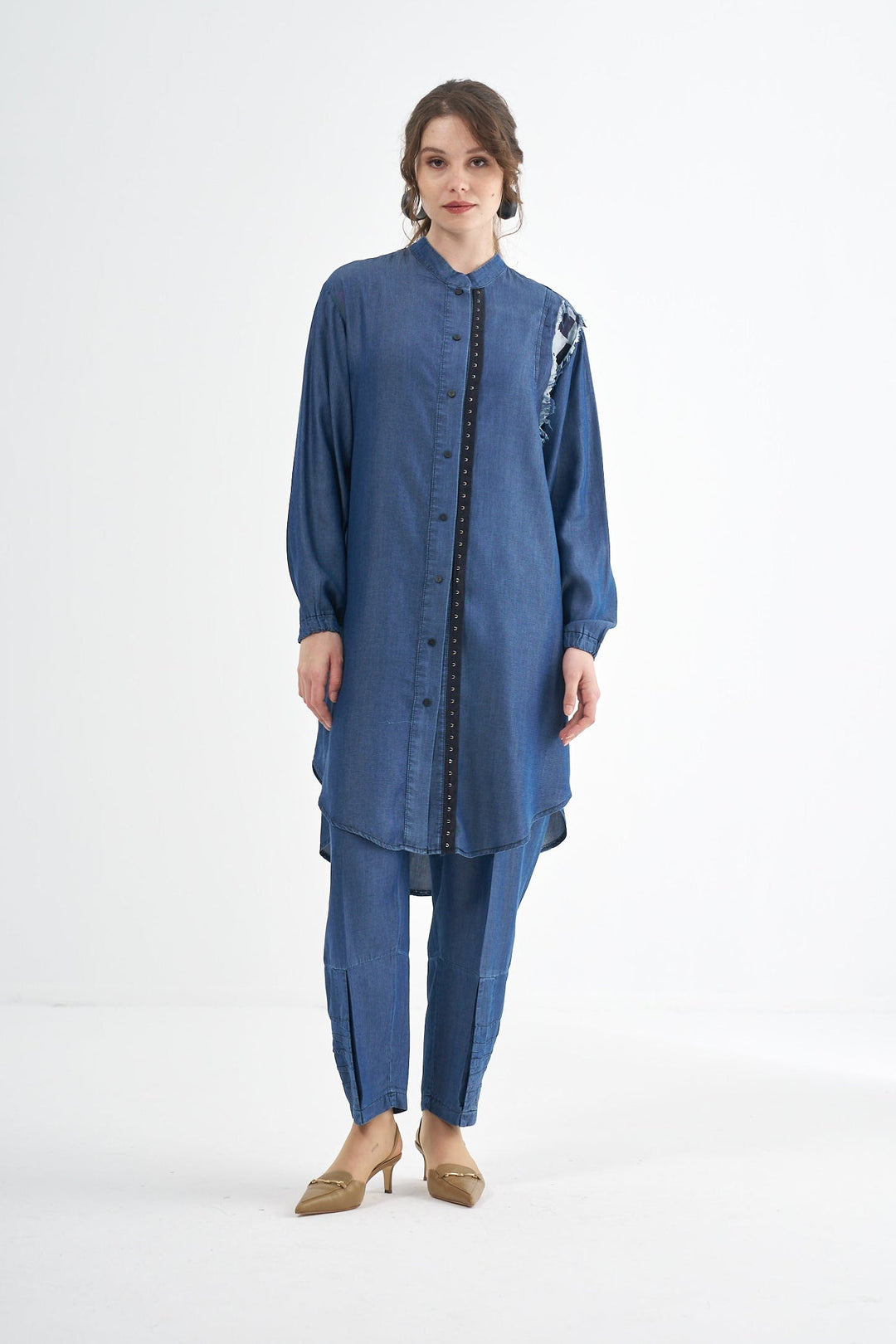 Misswhence Tencel Gömlek Pantolon Takım 37307 - Görsel 5