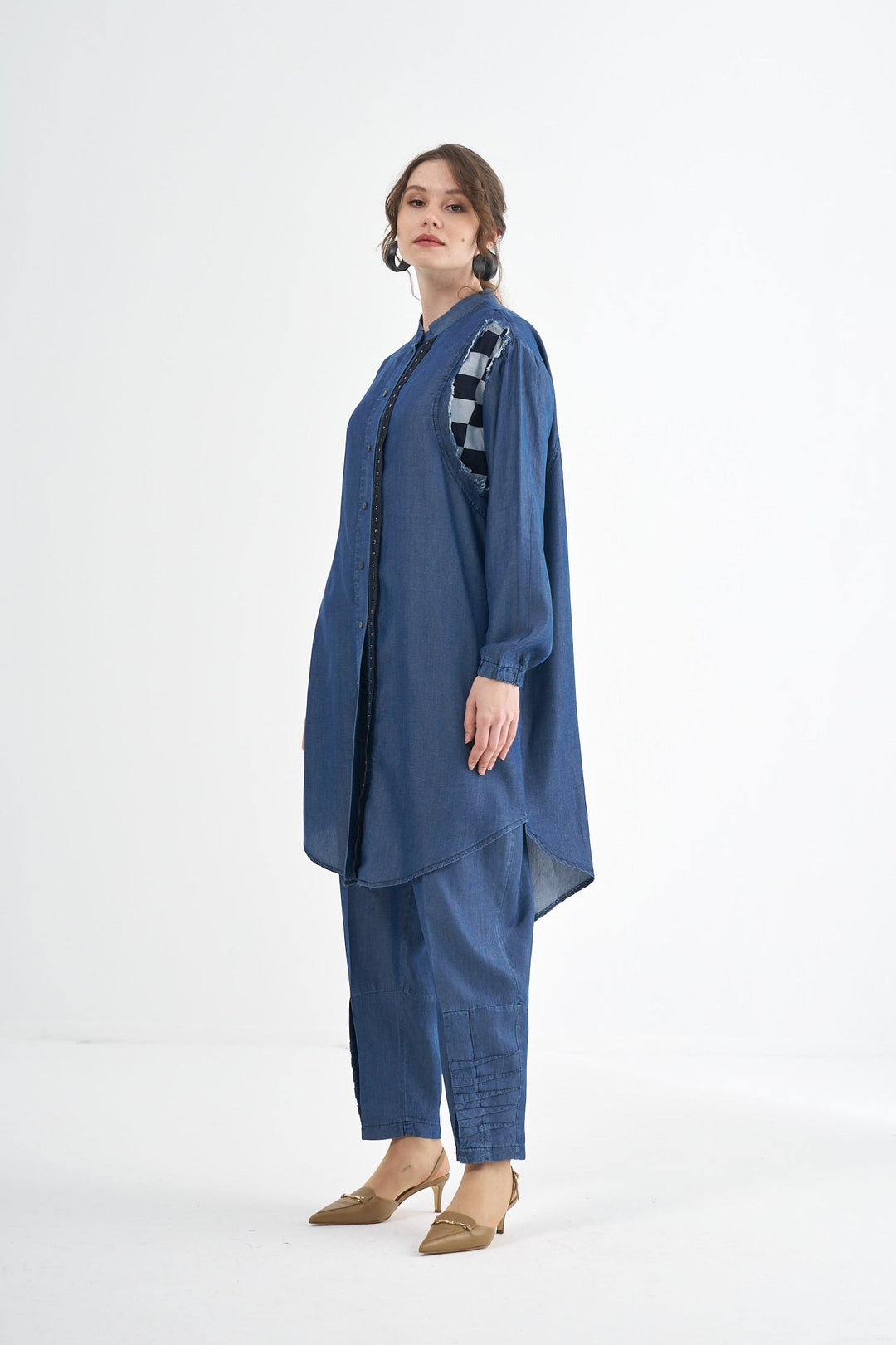 Misswhence Tencel Gömlek Pantolon Takım 37307 - Görsel 6