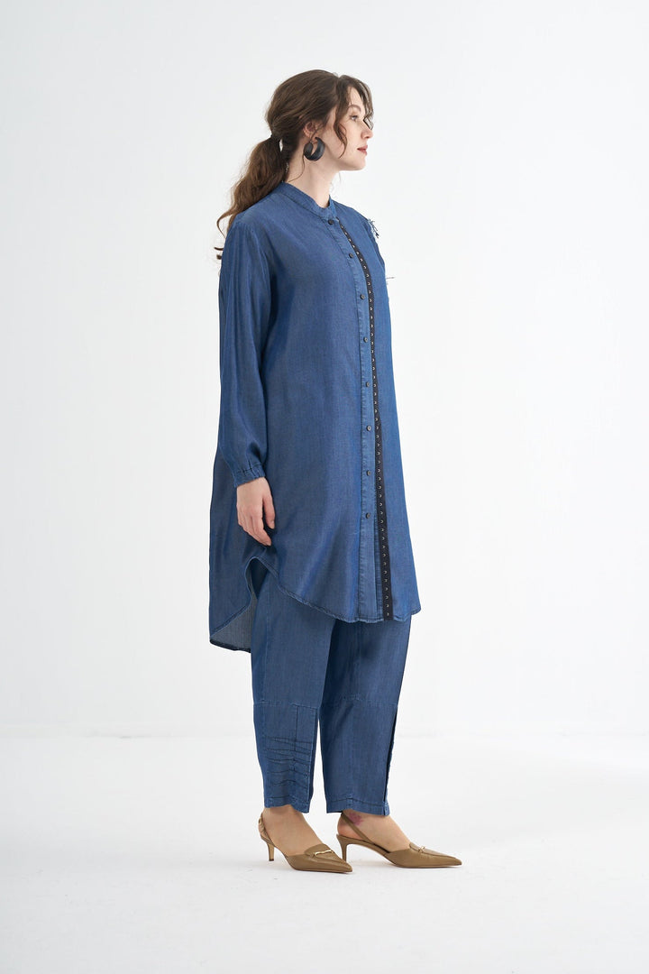 Misswhence Tencel Gömlek Pantolon Takım 37307 - Görsel 7