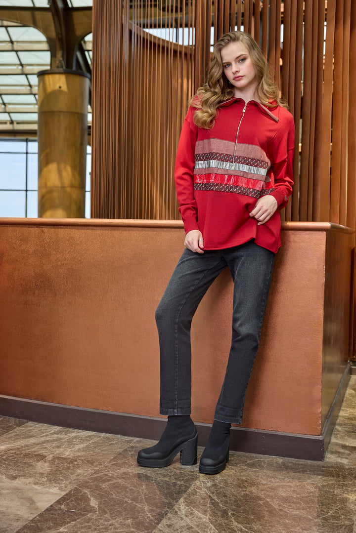 Misswhence Triko Patchwork Tunik