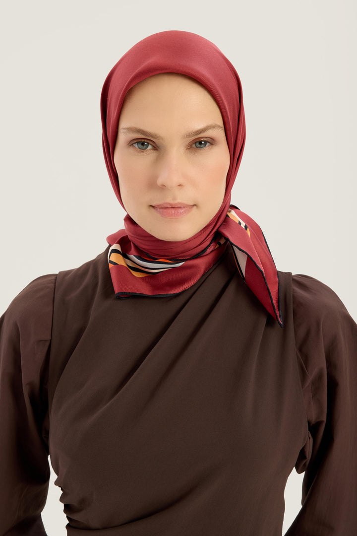 ADEN MULBERRY İPEK EŞARP 90*90 CM - Fuşya 