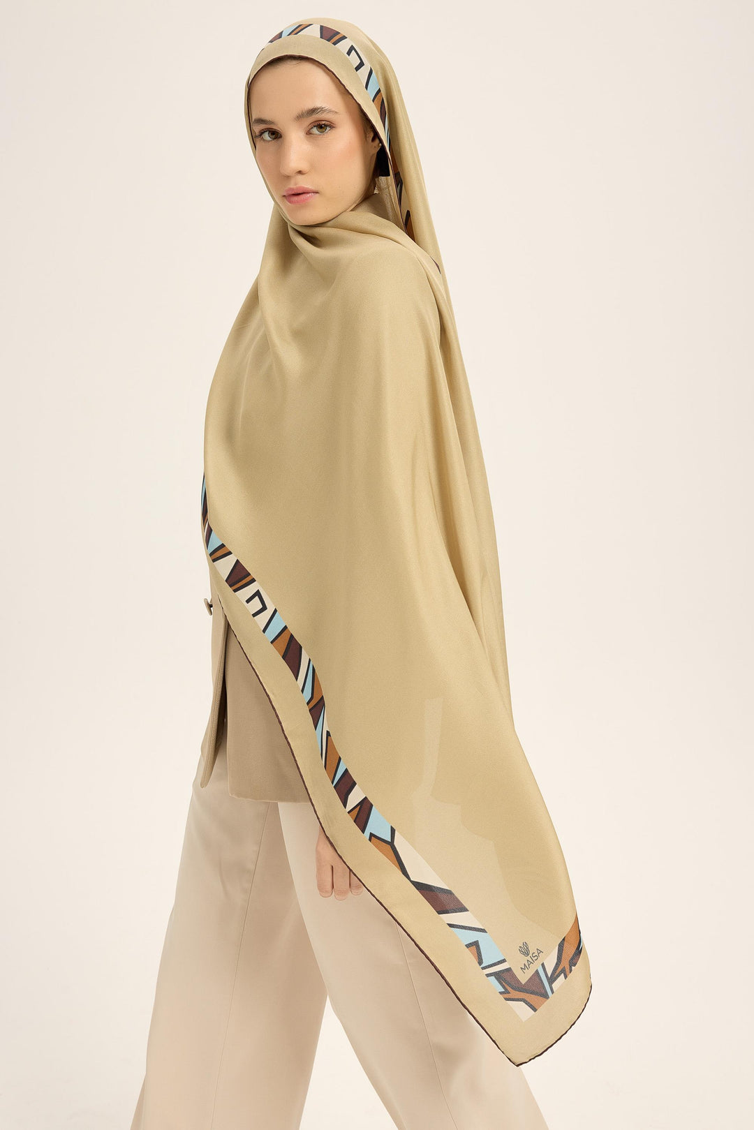 ADEN PAMUK İPEK ŞAL 70*190 CM - Camel #renk_camel
