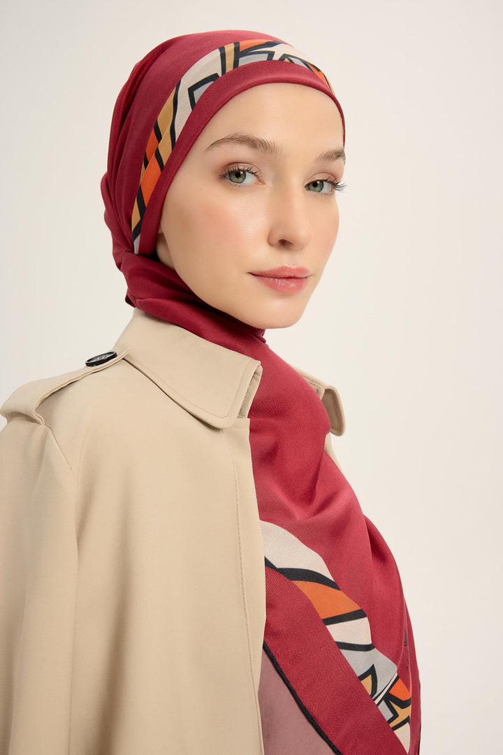 ADEN PAMUK İPEK ŞAL 70*190 CM - Fuşya 