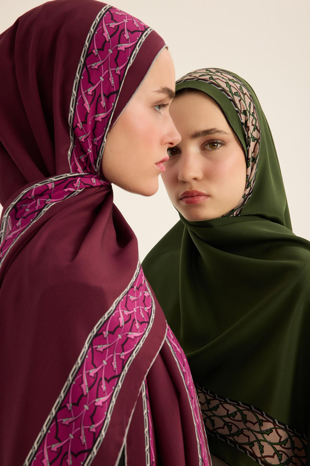 Maisa Ahenk Krep İpek Şal - Mürdüm