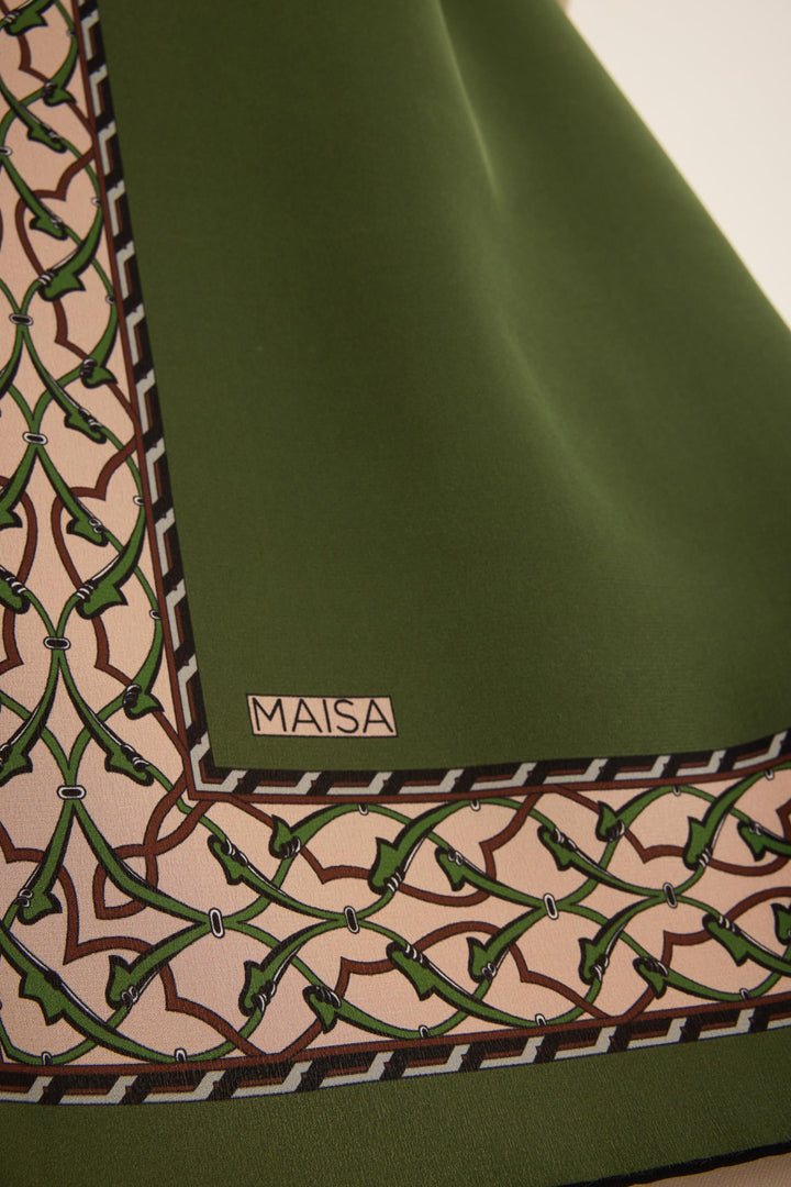 Maisa Ahenk Krep İpek Şal - Yeşil