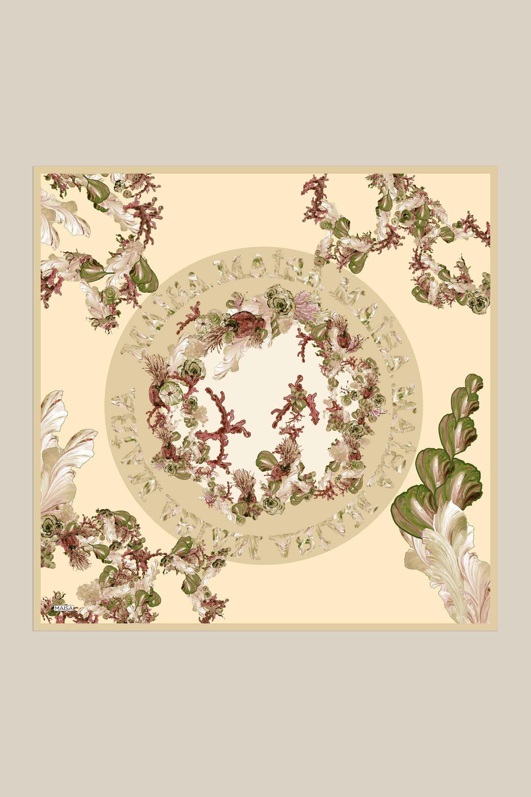 AHU TİVİL İPEK EŞARP 90*90 CM - KREM - Görsel 1