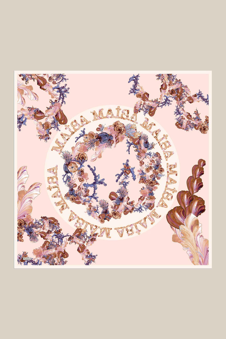AHU TİVİL İPEK EŞARP 90*90 CM - PEMBE - Görsel 1