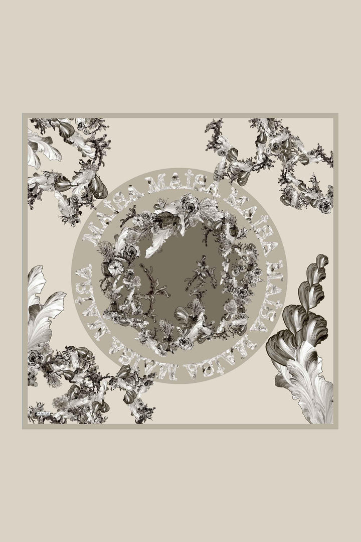AHU TİVİL İPEK EŞARP 90*90 CM - VİZON - Görsel 1