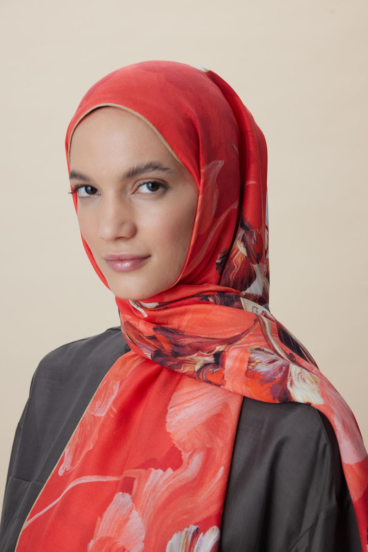 Maisa AKVA PAMUK İPEK ŞAL 70*190 CM - NARÇİÇEĞİ