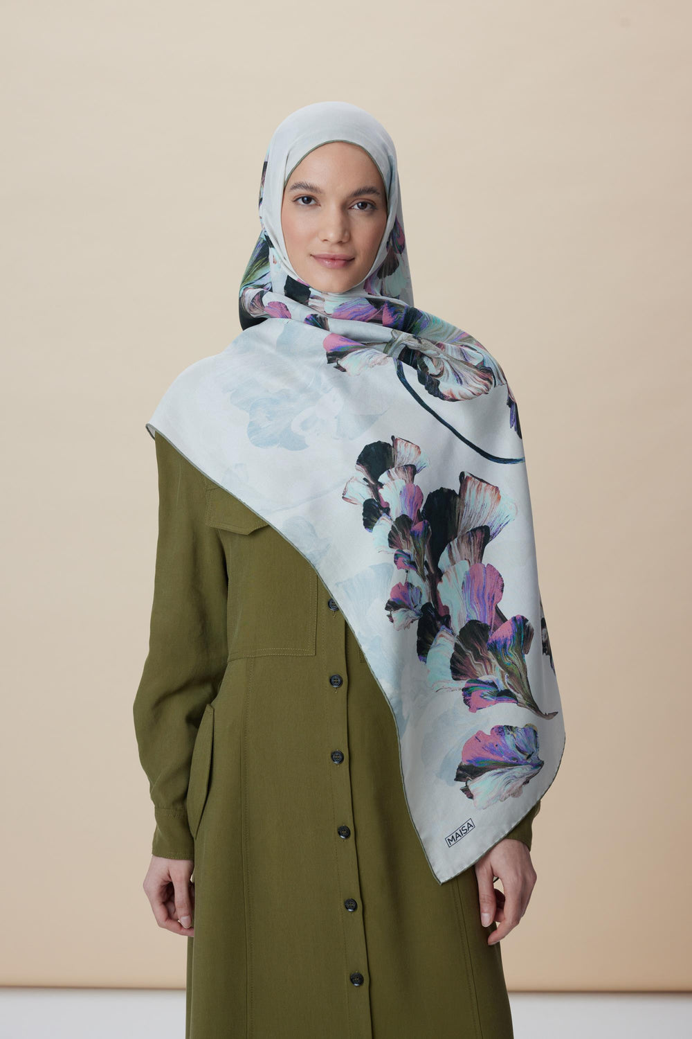 Maisa AKVA PAMUK İPEK ŞAL 70*190 CM - VİZON