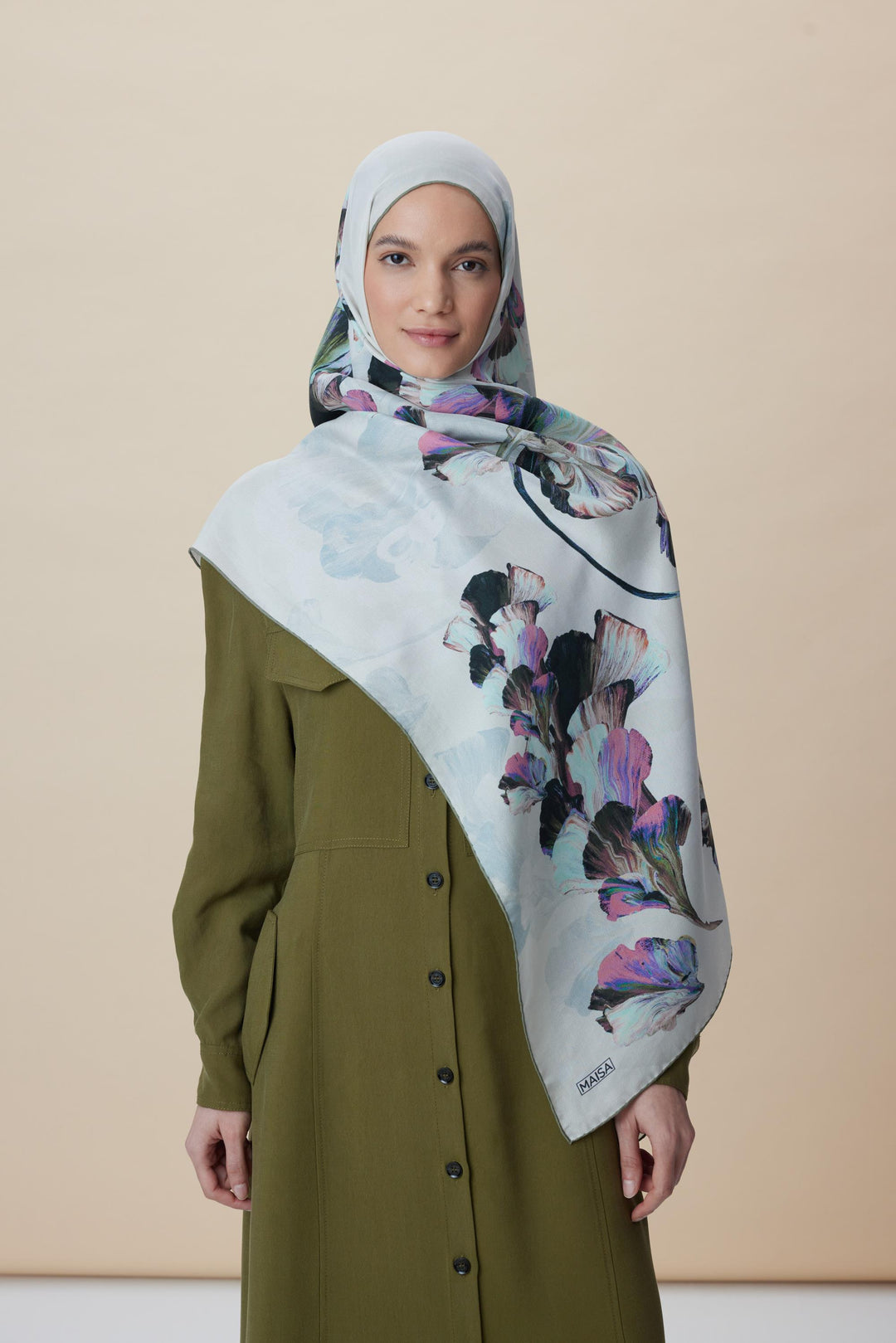 Maisa AKVA PAMUK İPEK ŞAL 70*190 CM - VİZON